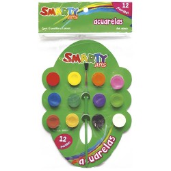 Acuarela Escolar con 12 Colores Smarty