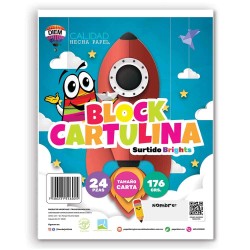 Block Cartulina Tamaño Carta con 24 Colores Surtidos Diem