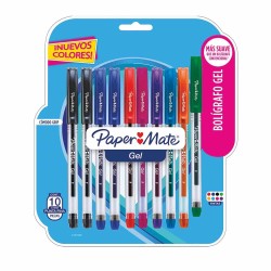 Bolígrafo de Gel Stick de 7 mm Colores Surtidos Blister con 10 Piezas Paper Mate