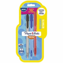 Bolígrafo Punto Fino Retráctil Surtido Blíster con 3 Piezas Kilométrico