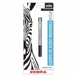 Bolígrafo Punto Fino Stick Blíster Cromo Compact Zebra