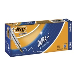 Bolígrafo Punto Mediano Stick Azul Caja con  12 Piezas Bic Dura+
