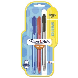 Bolígrafo Punto Mediano Retráctil Colores Surtidos Blíster con 3 Piezas 100 RT Kilométrico