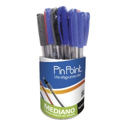 Bolígrafo Punto Mediano Stick Colores Básicos Bote con 36 Piezas Pin Point