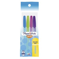 Bolígrafo Punto Mediano Stick Fashion Bolsa con 4 Piezas Kilométrico