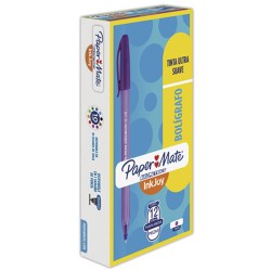 Bolígrafo Punto Mediano Stick Morado Caja con 12 Piezas Kilométrico