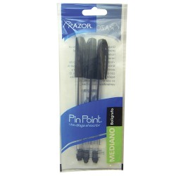 Bolígrafo Punto Mediano Stick Negro Bolsa con 3 Piezas Pin Point