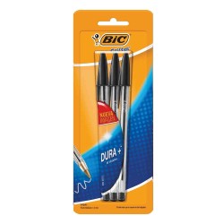 Bolígrafo Punto Mediano Stick Negro Dura+ Blíster con 3 Piezas BIC 9644761