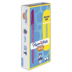 Bolígrafo Punto Mediano Stick Rosa Caja con 12 Piezas Kilométrico