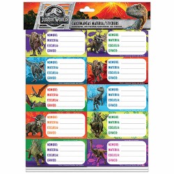 Calcomanía Sticker para Materias Bolsa con 20 Stickers Jurassic World 2 Granmark 126-0348