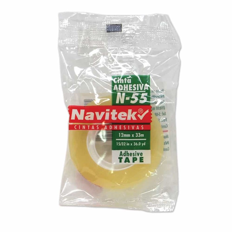 Cinta Adhesiva Transparente N-55 de 12 mm x 33 m Navitek 8055120330