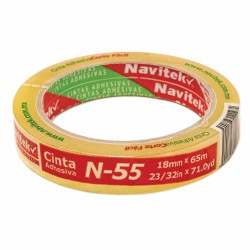 Cinta Adhesiva Transparente N-55 de 18 mm x 65 m Navitek 8055180650