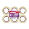 Cinta Adhesiva Transparente para Empaque de .48 x 50 m Paquete con 6 Piezas Janel