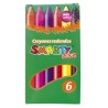 Crayón Escolar Redondo Delgado con 6 Colores Smarty