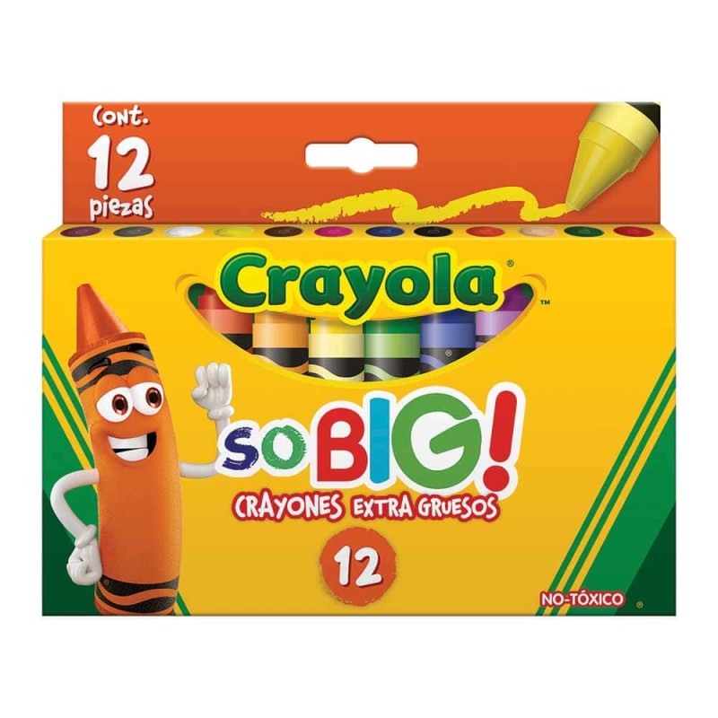 Crayón Escolar Redondo Extra jumbo So Big Caja con 12 Colores Crayola
