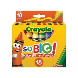 Crayón Escolar Redondo Extra jumbo So Big con 18 Colores Crayola