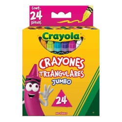 Crayón Escolar Triangular Jumbo Caja con 24 Colores Crayola