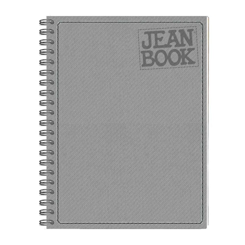 Cuaderno Espiral con 160 Hojas Profesional Cuadro Grande Pasta Dura de Tela Jeanbook Norma 588639