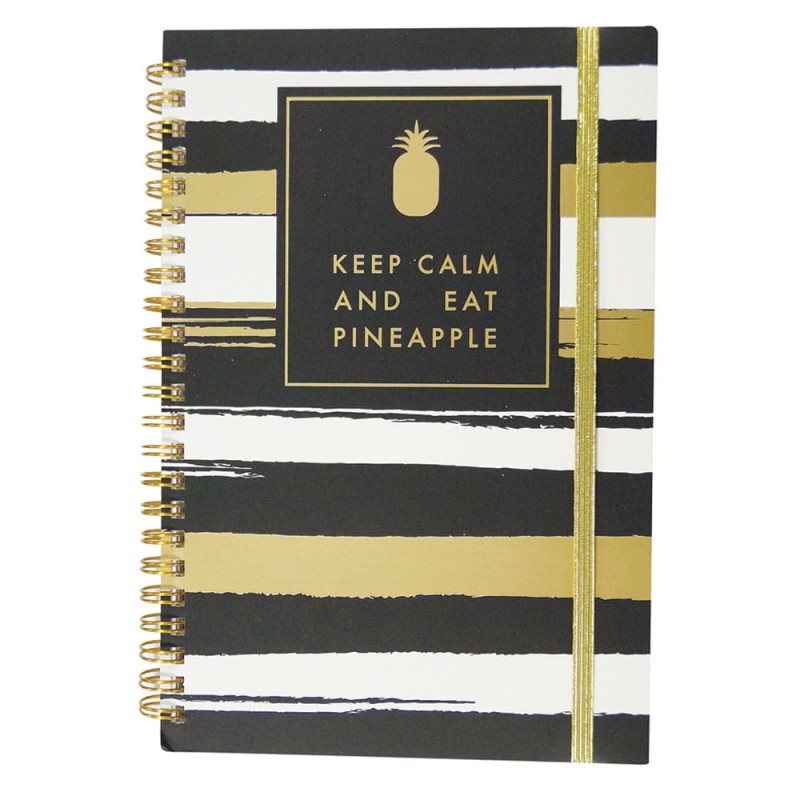 Cuaderno Espiral de 100 Hojas Francés Cuadro Chico Pasta Dura Black Smart Fashion