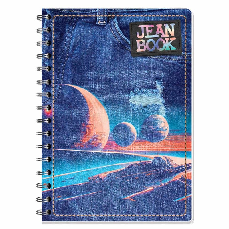 Cuaderno Espiral de 100 Hojas Francés Cuadro Grande Moda Jean Book