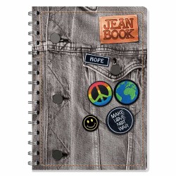 Cuaderno Espiral de 100 Hojas Profesional de Cuadro Grande Moda Jean Book