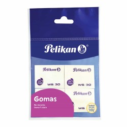 Goma de Borrar Blanca Mediana WS 30 Bolsa con 4 Piezas Pelikan