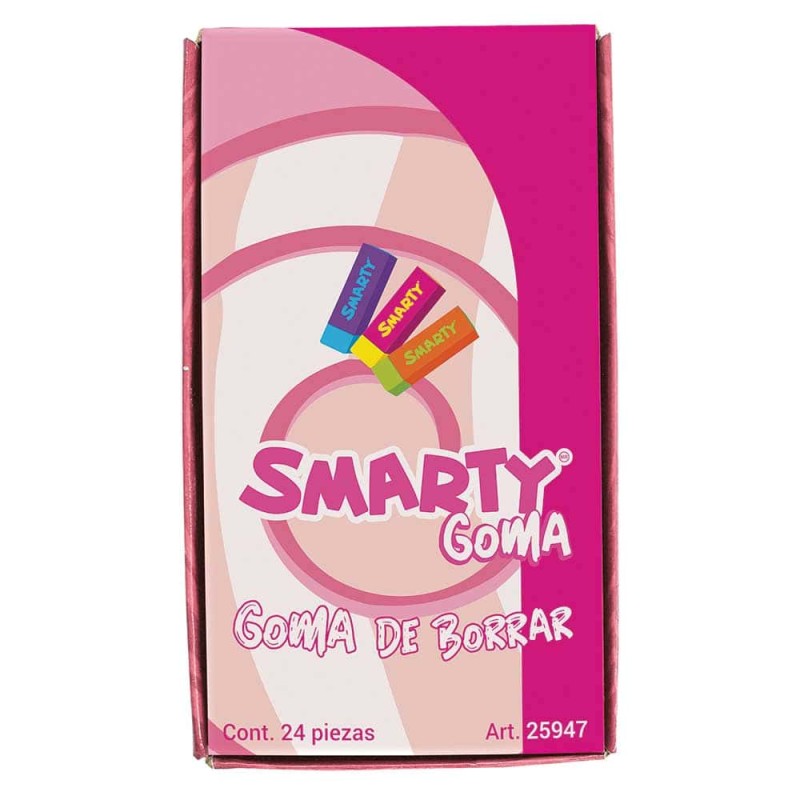 Goma de Borrar Candy Caja con 24 Piezas Smarty