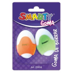 Goma de Borrar Huevito Blíster con 2 Piezas Smarty