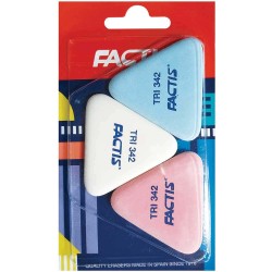 GOMA DE BORRAR TRI 342 BLISTER CON 3 PIEZAS FACTIS BNF10488