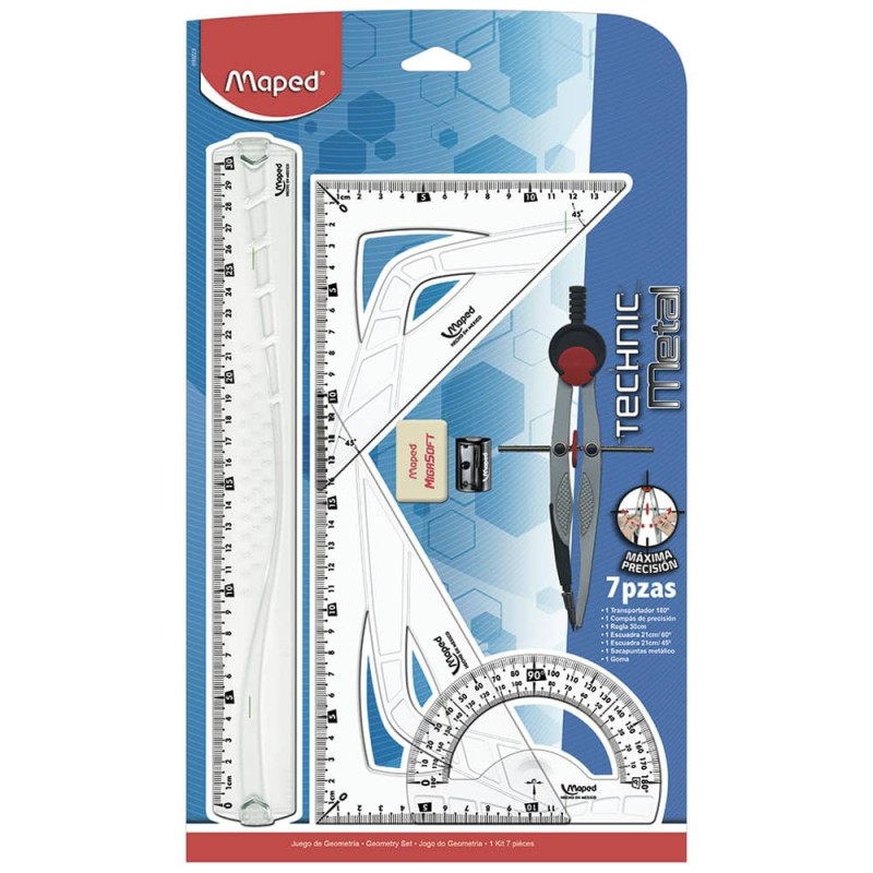 Juego de Geometría Technic Metal Maped