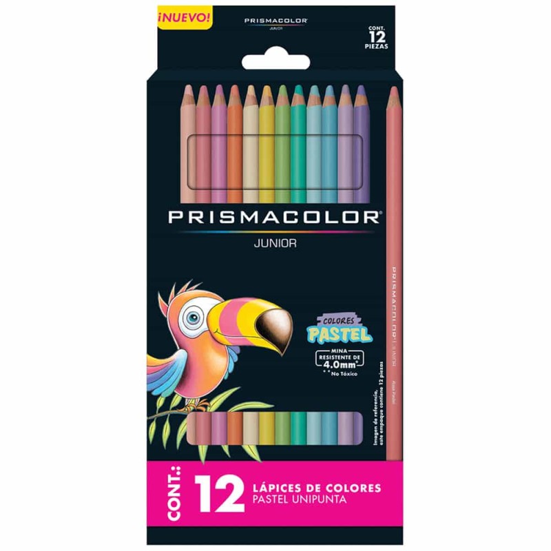 Lápices de Colores Caja con 12 Piezas Largos Redondos 4 mm Pastel Prismacolor