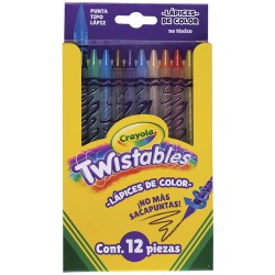 Lápices de Colores Caja con 12 Piezas Largos Redondos Twisteables Crayola