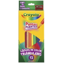 Lápices de Colores Caja con 12 Piezas Largos Triangulares Crayola