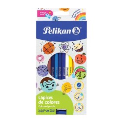 Lápices de Colores Caja con 24 Piezas Largos Redondos Pelikan