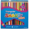 Lápices de Colores Caja con 24 Piezas Largos Triangulares Smarty