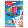 Lápices de Colores Caja con 36 Piezas Largos Triangulares Color Peps