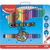 Lápices de Colores Estuche con 24 Piezas Largos Triangulares Color Peps