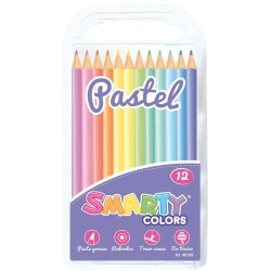 Lápices de Colores Redondos con 12 Piezas Largos Colores Pastel Smarty 40108