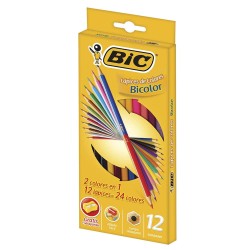 Lápices Doble Color 12 x 24 Hexagonales Bic Evolution