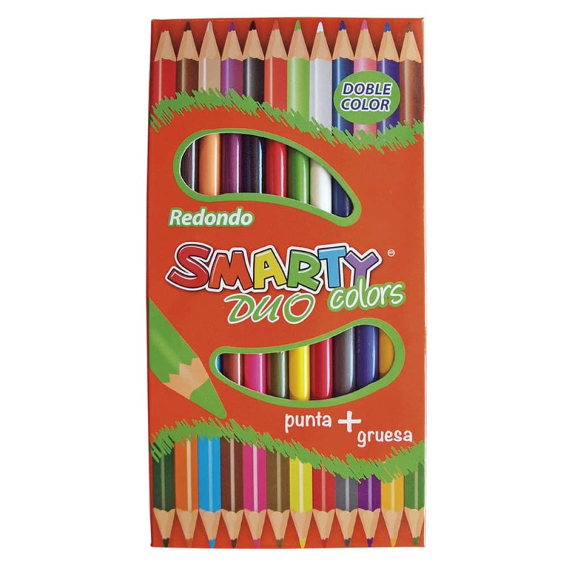 Lápices Doble Color 12 x 24 Redondos Smarty