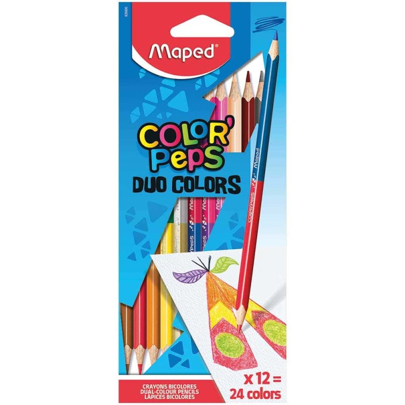 Lápices Doble Color 12 x 24 Triangulares Color Peps