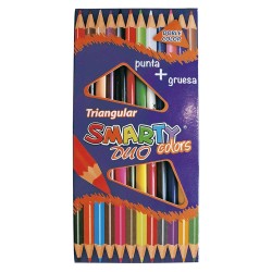 Lápices Doble Color 12 x 24 Triangulares Smarty