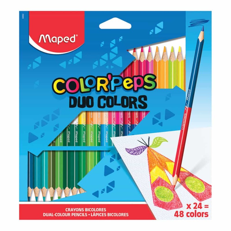 Lápices Doble Color 24 x 48 Triangulares Color Peps