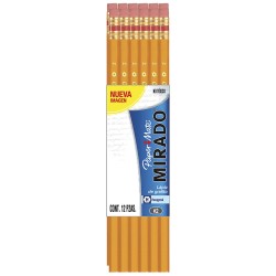 Lápiz con Goma Número 2 Hexagonal Caja con 12 Piezas Mirado