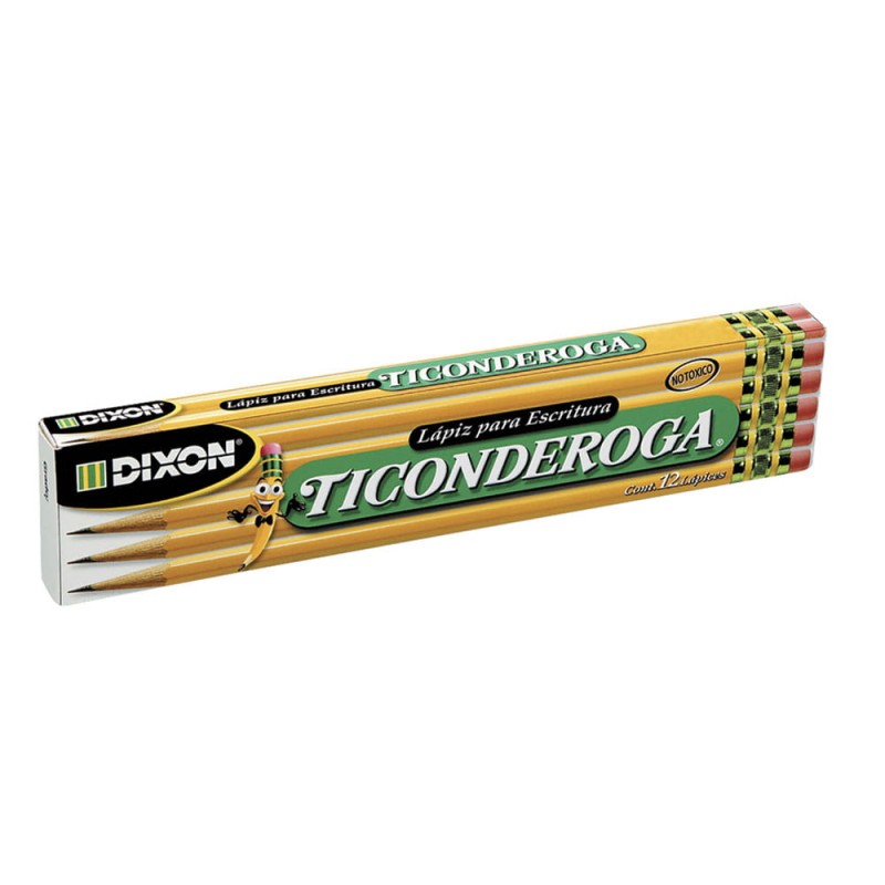 Lápiz con Goma Número 2 Hexagonal Caja con 12 Piezas Ticonderoga