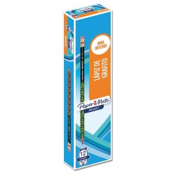 Lápiz con Goma Número 2 Redondo Desing con 12 Piezas Mirado