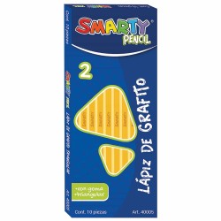 Lápiz con Goma Número 2 Triangular Caja con 10 Piezas Smart Plus