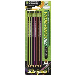 Lápiz con Goma Número 2 Triangular Stripe con 6 Piezas Ticonderoga