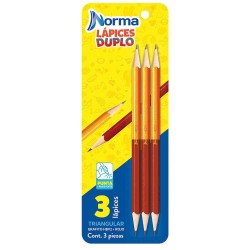 Lápiz Dúo Triangular Blíster con 3 Piezas Norma
