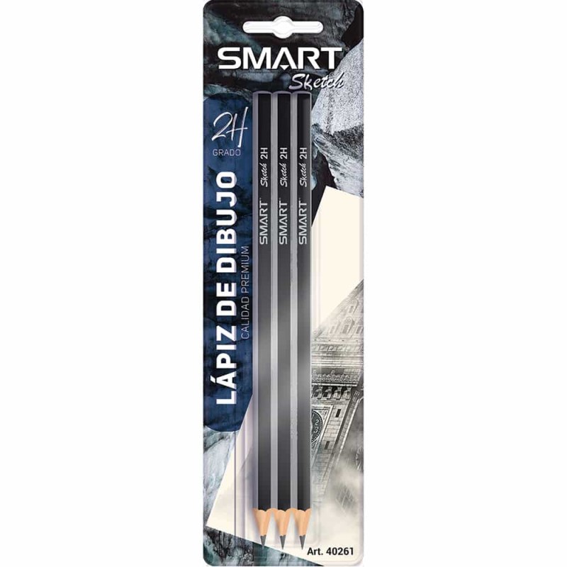 Lápiz para Dibujo 2H Blíster con 3 Piezas Smart Sketch